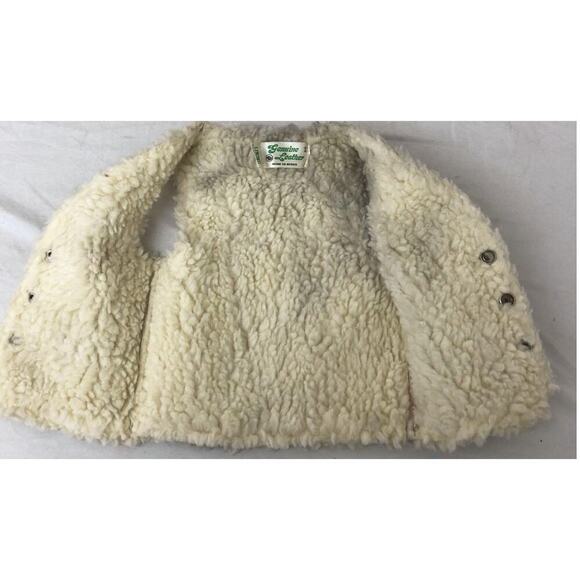 Vintage‎ Genuine Leather Toddler Sherpa Vest 2T Western - Picture 5 of 6